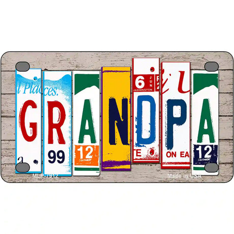 Grandpa Wood License Plate Art Novelty Metal License Plate 4" x 2.2" (MLP)