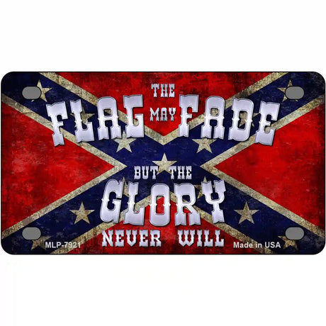 Flag May Fade Novelty Metal License Plate 4" x 2.2" (MLP)