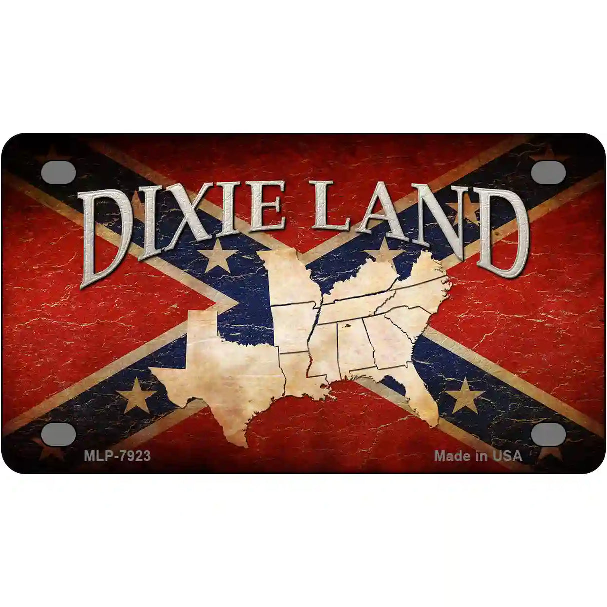 Dixie Land Novelty Metal License Plate 4" x 2.2" (MLP)