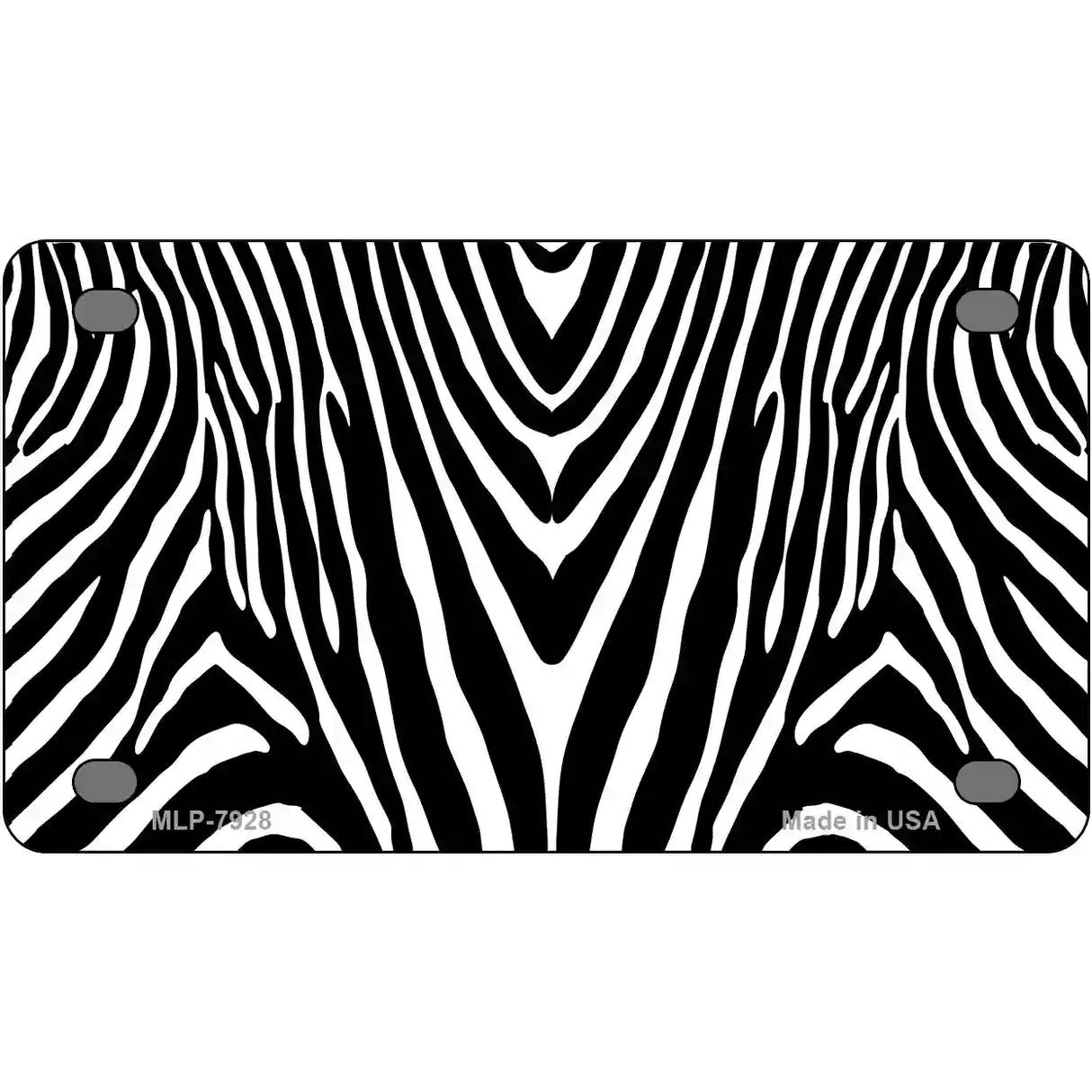 Zebra Metal Novelty License Plate 4" x 2.2" (MLP)