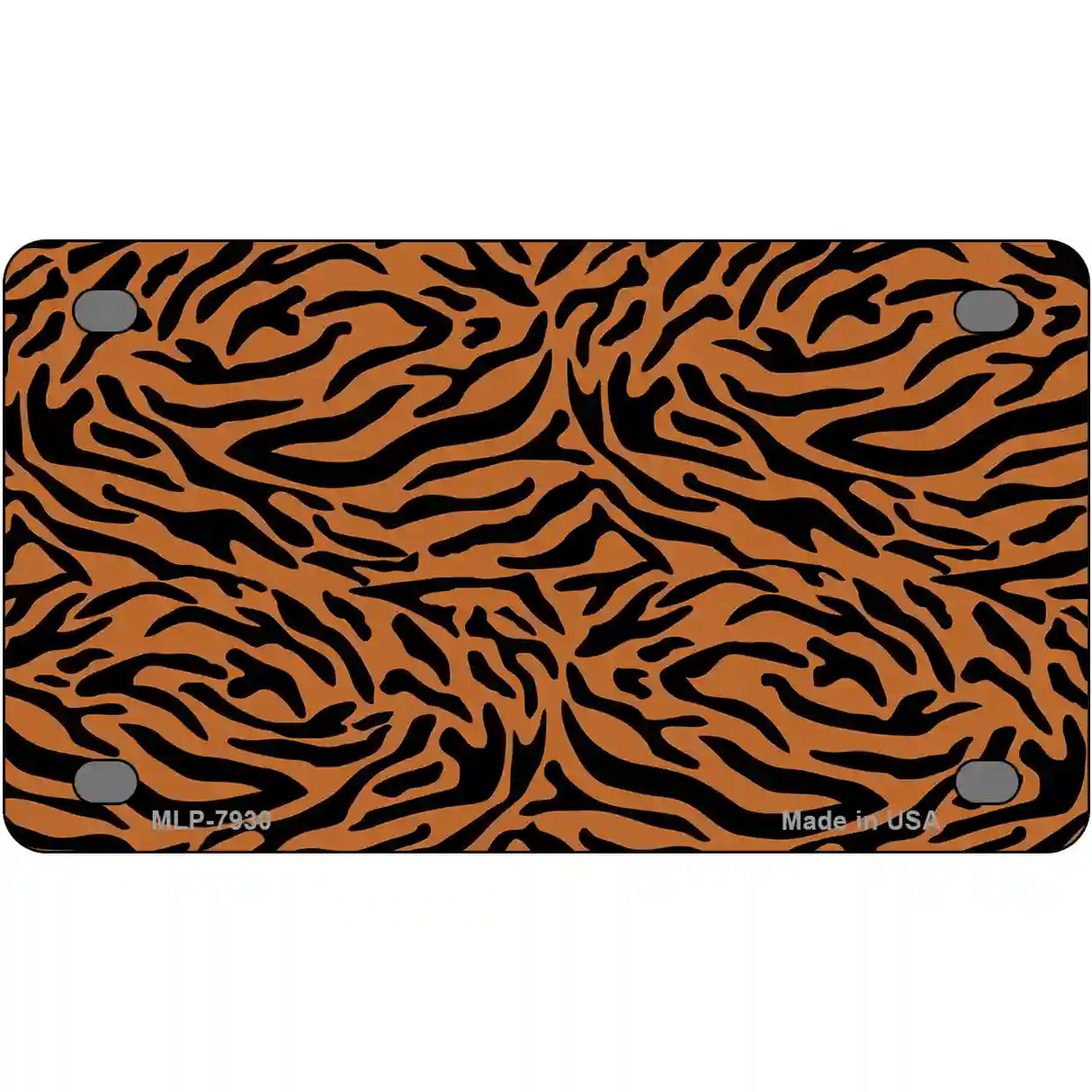 Tiger Pattern Metal Novelty License Plate 4" x 2.2" (MLP)