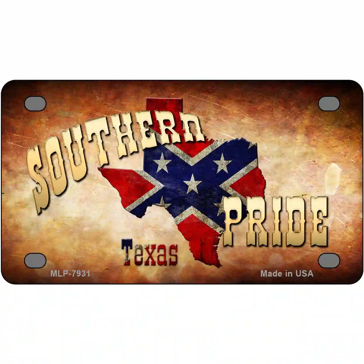 Southern Pride Texas Novelty Metal License Plate 4" x 2.2" (MLP)