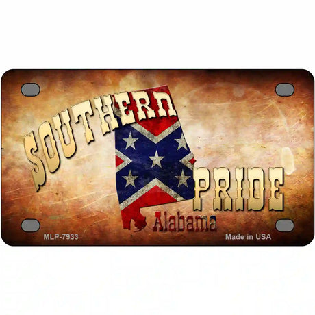 Southern Pride Alabama Novelty Metal License Plate 4" x 2.2" (MLP)