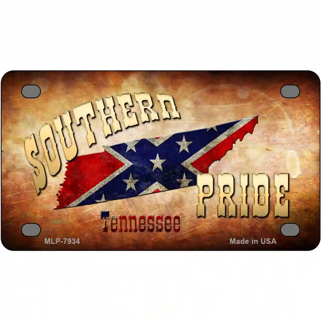 Southern Pride Tennessee Novelty Metal License Plate 4" x 2.2" (MLP)