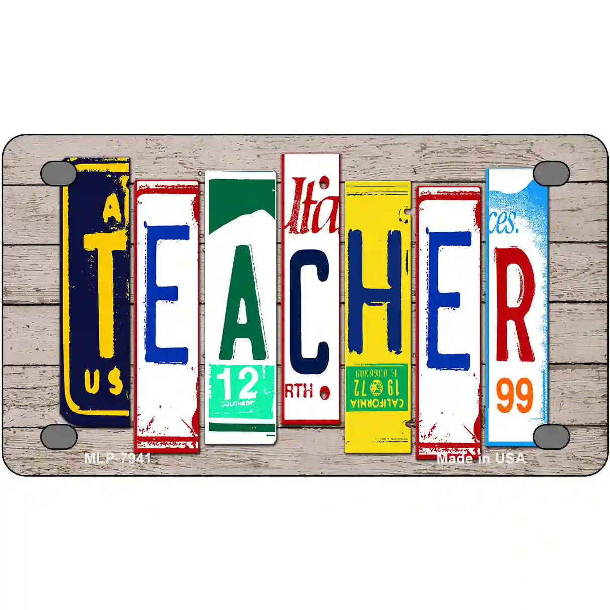 Teacher Wood License Plate Art Novelty Metal License Plate