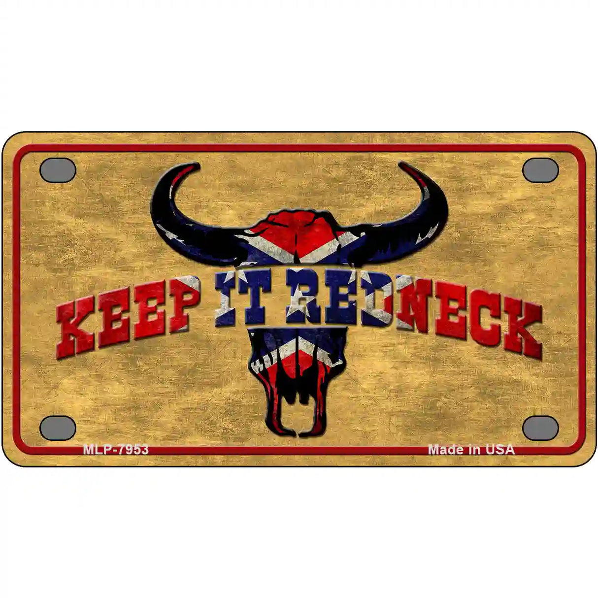 Keep It Redneck Novelty Metal License Plate 4" x 2.2" (MLP)