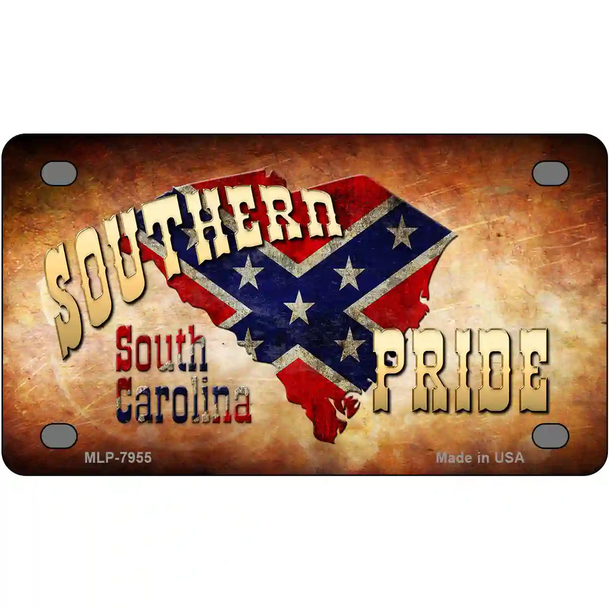 Southern Pride South Carolina Novelty Metal License Plate 4" x 2.2" (MLP)