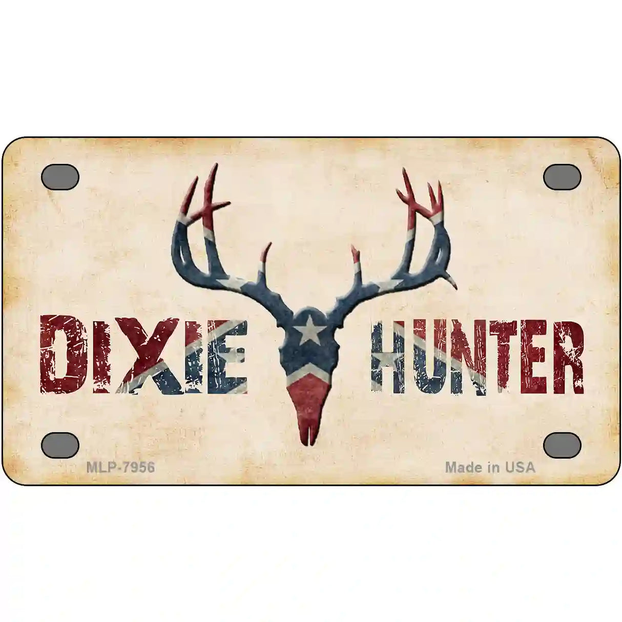 Dixie Hunter Novelty Metal License Plate 4" x 2.2" (MLP)