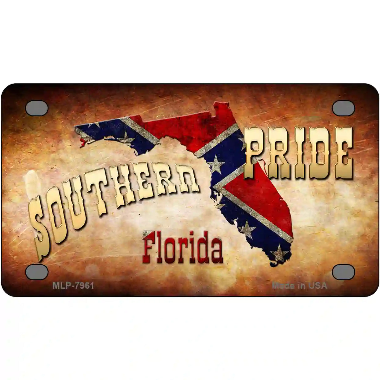 Southern Pride Florida Novelty Metal License Plate 4" x 2.2" (MLP)