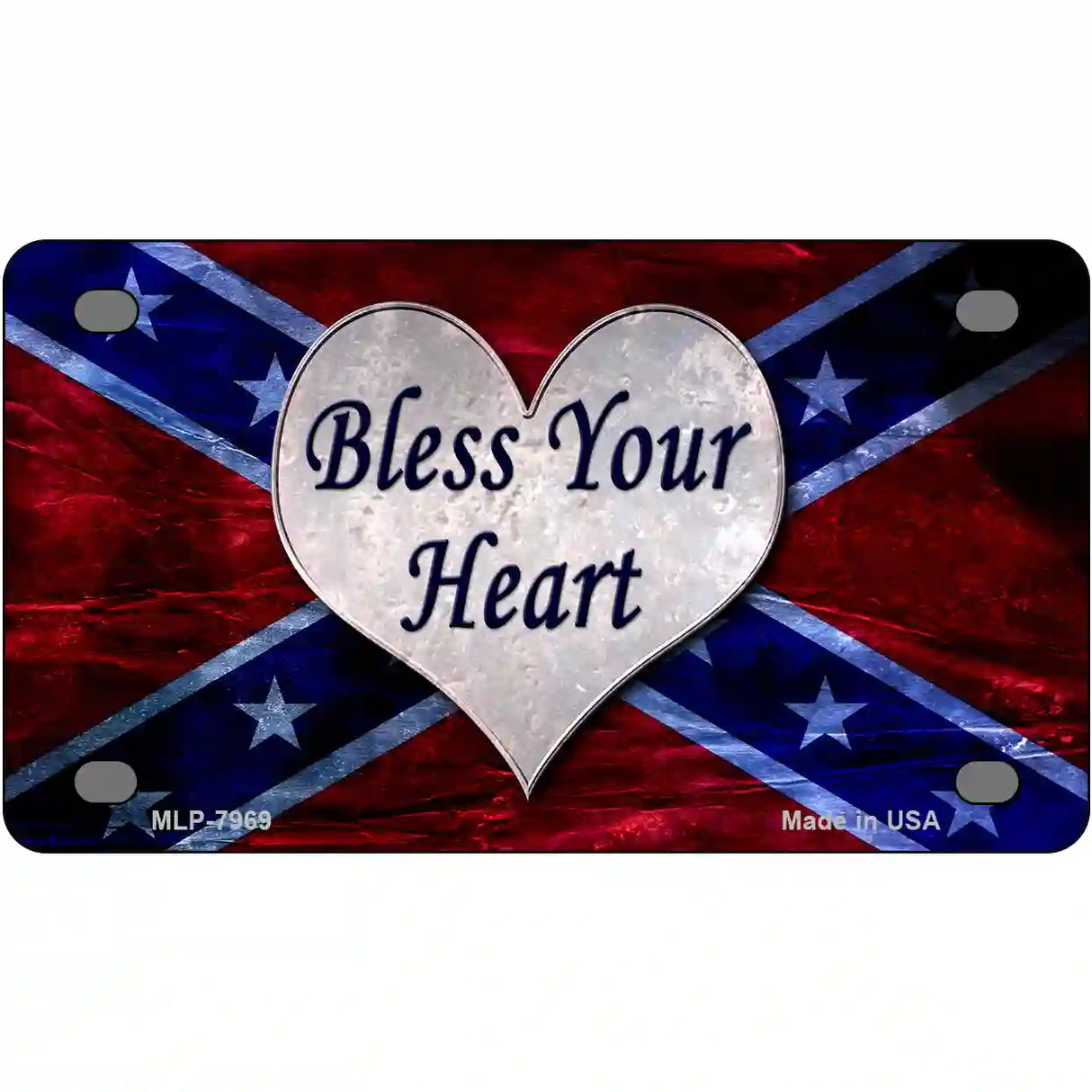 Bless Your Heart Novelty Metal License Plate 4" x 2.2" (MLP)