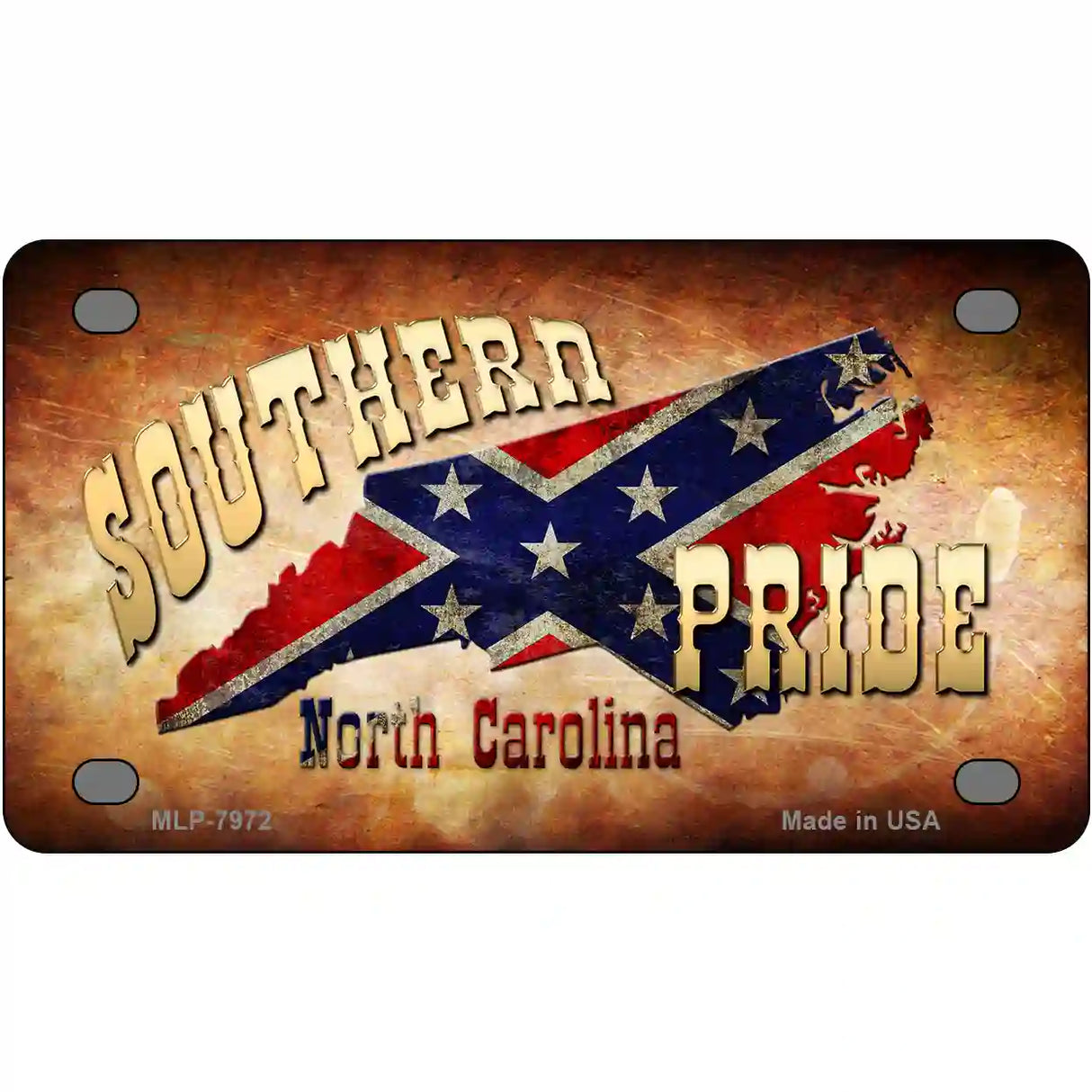 Southern Pride North Carolina Novelty Metal License Plate 4" x 2.2" (MLP)