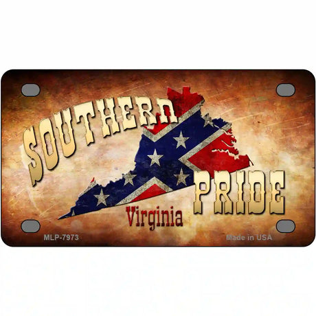 Southern Pride Virginia Novelty Metal License Plate 4" x 2.2" (MLP)