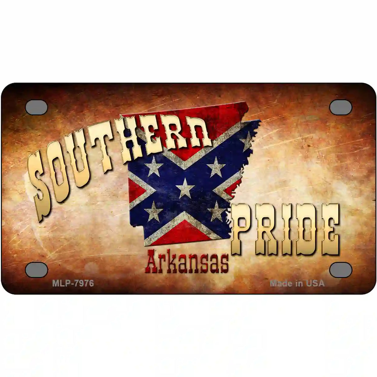 Southern Pride Arkansas Novelty Metal License Plate 4" x 2.2" (MLP)