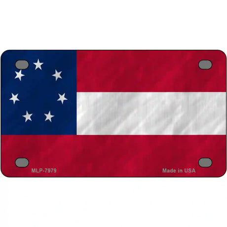 Confederate Flag First 7 Stars Novelty Metal License Plate 4" x 2.2" (MLP)