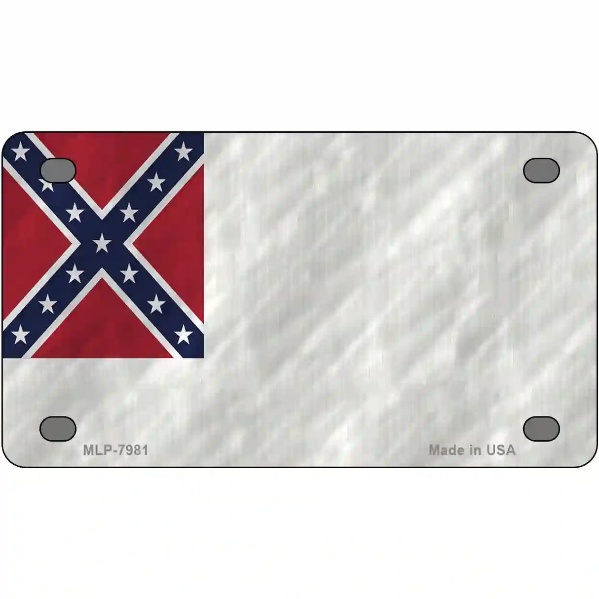 Second Confederate Flag Novelty Metal License Plate 4" x 2.2" (MLP)