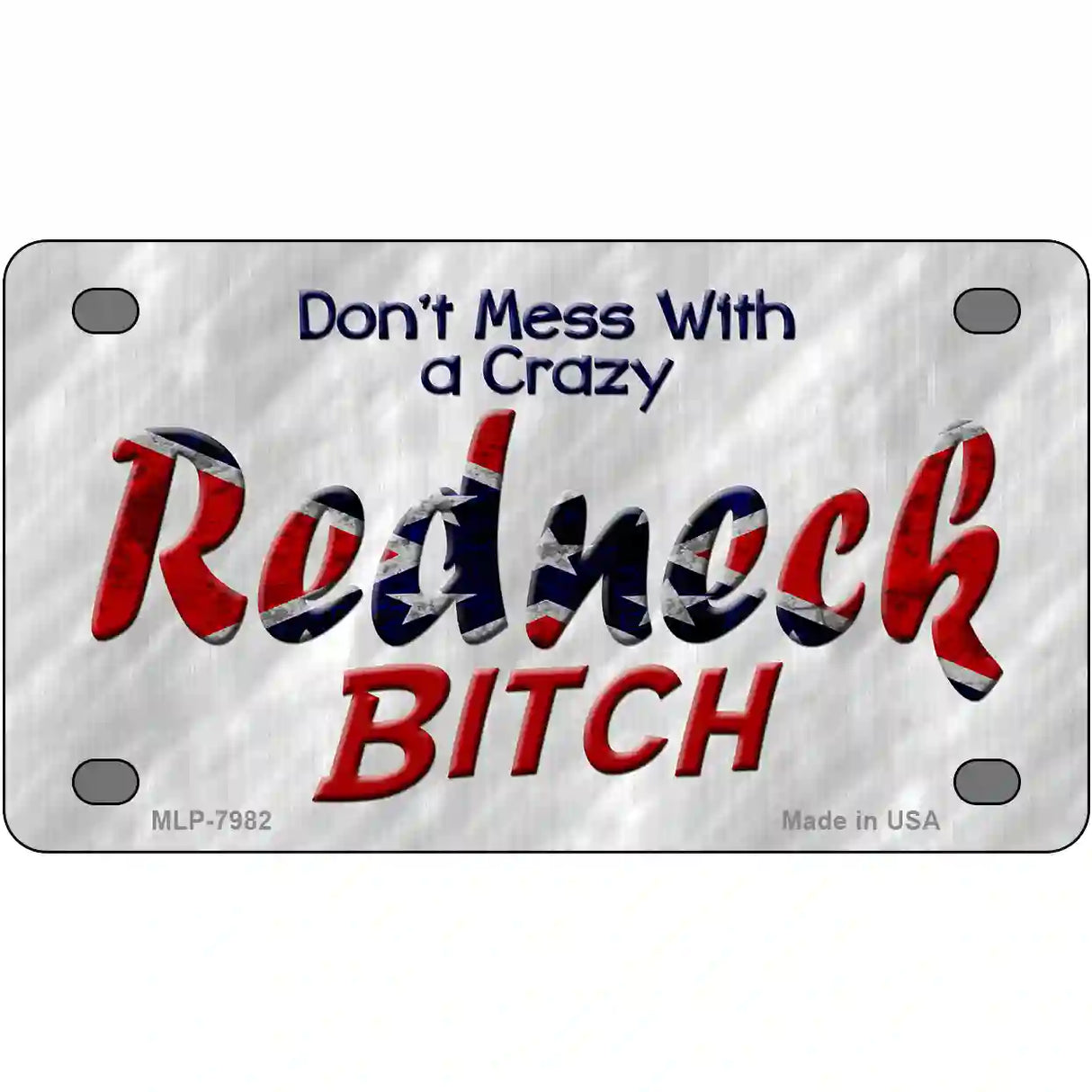 Dont Mess With Crazy Novelty Metal License Plate 4" x 2.2" (MLP)