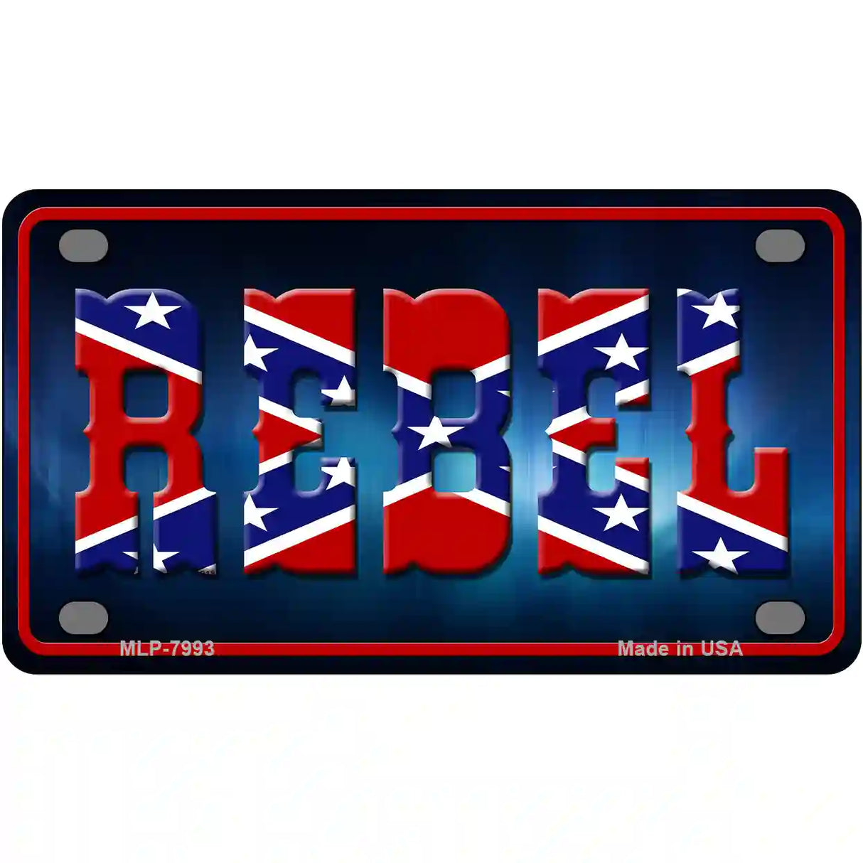 Rebel Novelty Metal License Plate 4" x 2.2" (MLP)