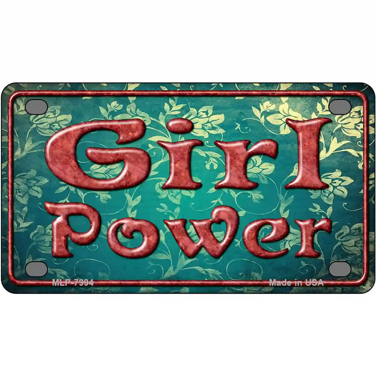 Girl Power Novelty Metal License Plate 4" x 2.2" (MLP)