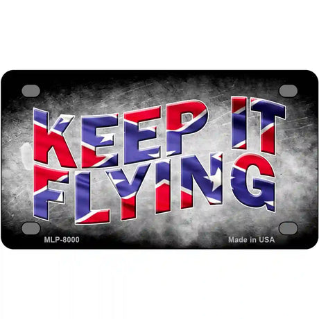 Keep It Flying Novelty Metal License Plate 4" x 2.2" (MLP)