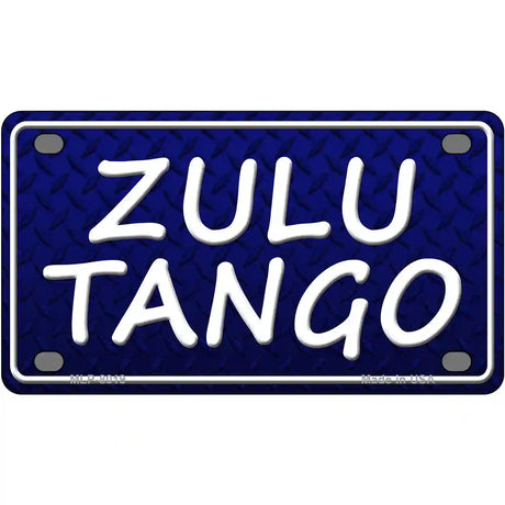 Zulu Tango Novelty Metal License Plate 4" x 2.2" (MLP)