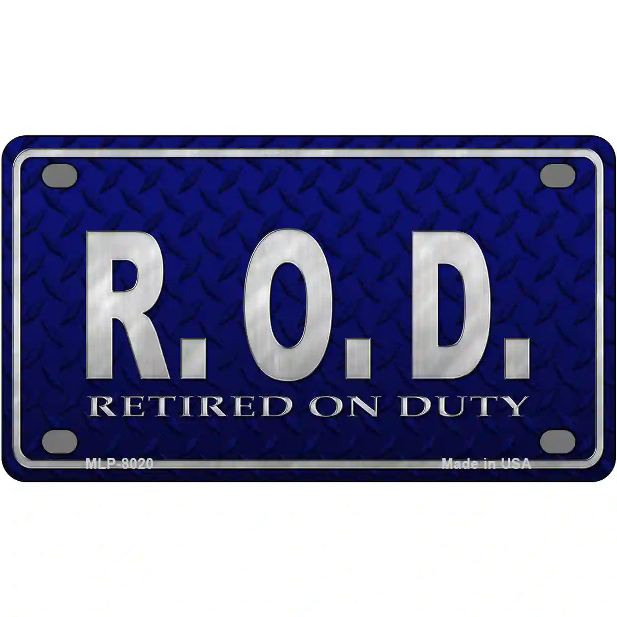 Retired On Duty Novelty Metal License Plate 4" x 2.2" (MLP)