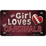 This Girl Loves Her Cardinals Novelty Metal License Plate 4" x 2.2" (MLP)