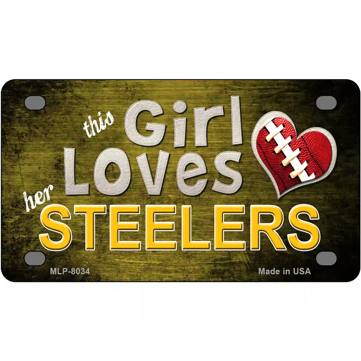 This Girl Loves Her Steelers Novelty Metal License Plate 4" x 2.2" (MLP)