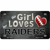 This Girl Loves Her Raiders Novelty Metal License Plate 4" x 2.2" (MLP)