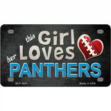 This Girl Loves Her Panthers Novelty Metal License Plate 4" x 2.2" (MLP)