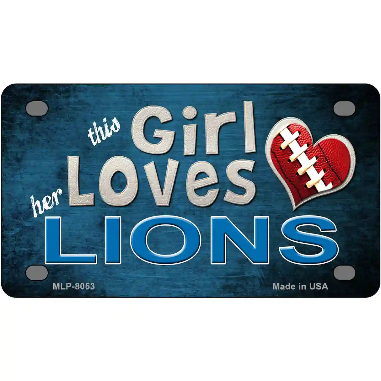 This Girl Loves Her Lions Novelty Metal License Plate 4" x 2.2" (MLP)