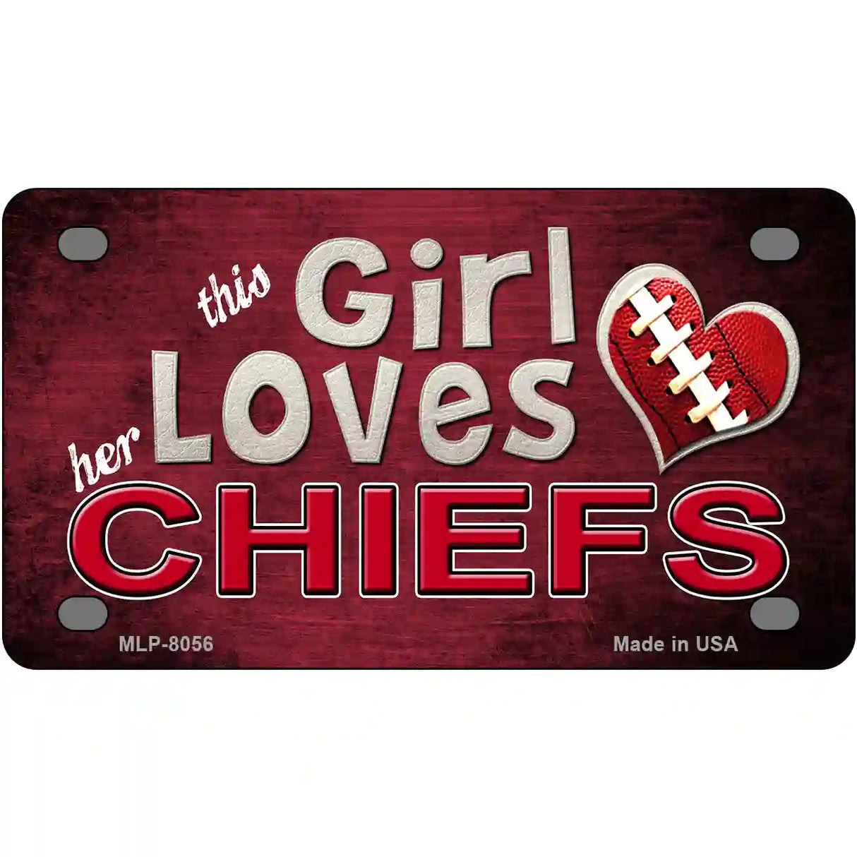 This Girl Loves Her Chiefs Novelty Metal License Plate 4" x 2.2" (MLP)