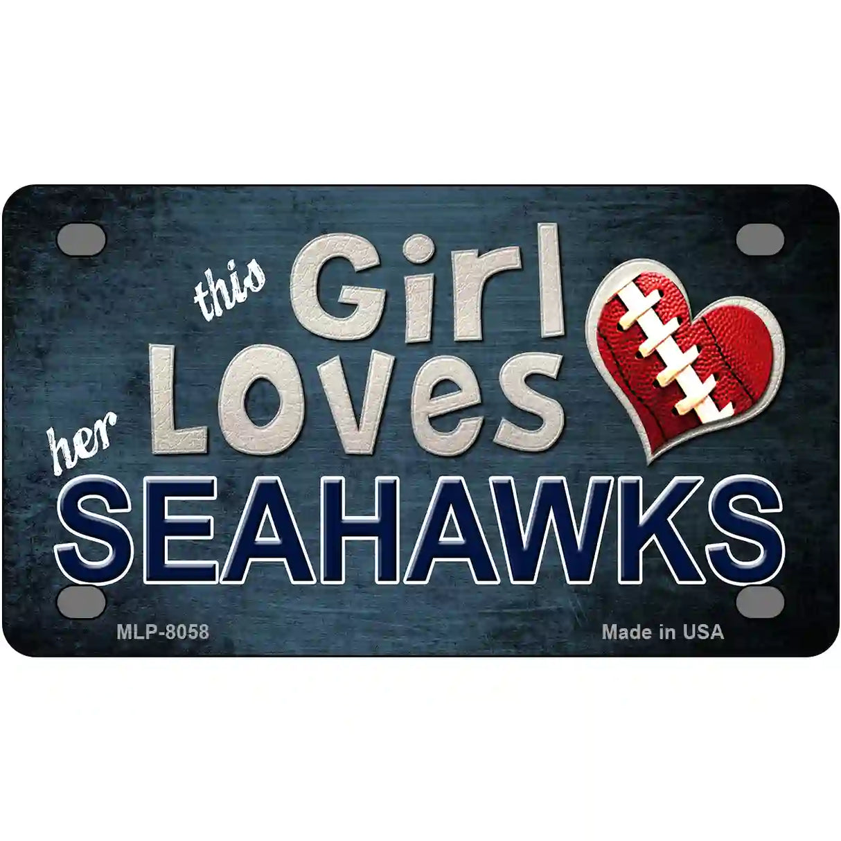 This Girl Loves Her Seahawks Novelty Metal License Plate 4" x 2.2" (MLP)