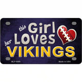 This Girl Loves Her Vikings Novelty Metal License Plate 4" x 2.2" (MLP)