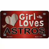 This Girl Loves Her Astros Novelty Metal License Plate 4" x 2.2" (MLP)