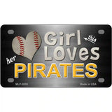 This Girl Loves Her Pirates Novelty Metal License Plate 4" x 2.2" (MLP)