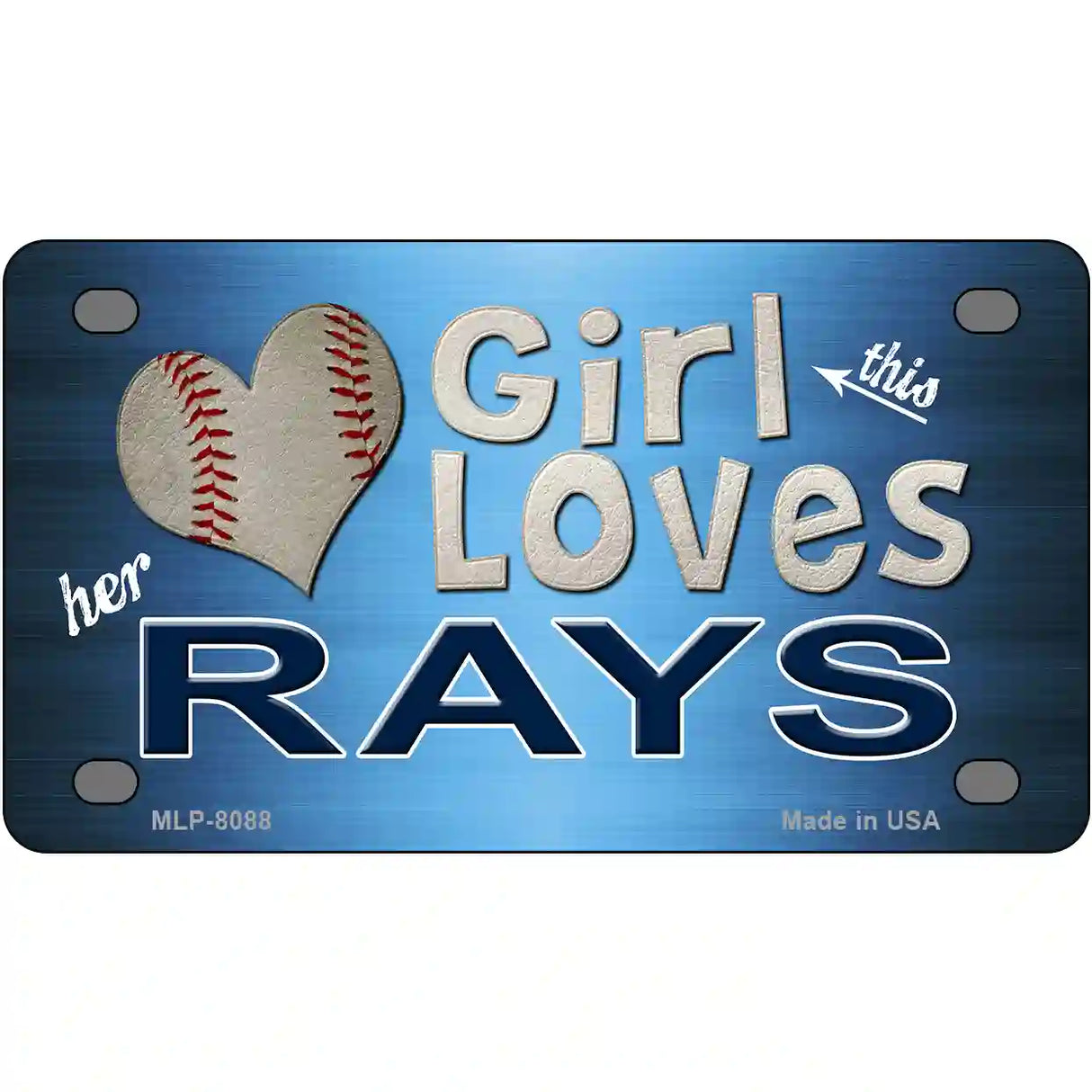 This Girl Loves Her Rays Novelty Metal License Plate 4" x 2.2" (MLP)