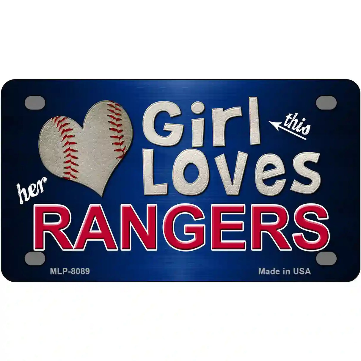 This Girl Loves Her Rangers Novelty Metal License Plate 4" x 2.2" (MLP)