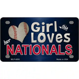 This Girl Loves Her Nationals Novelty Metal License Plate 4" x 2.2" (MLP)