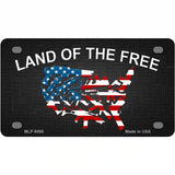 Land Of The Free Novelty Metal License Plate 4" x 2.2" (MLP)