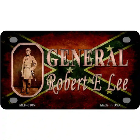 General Robert E Lee Novelty Metal License Plate 4" x 2.2" (MLP)