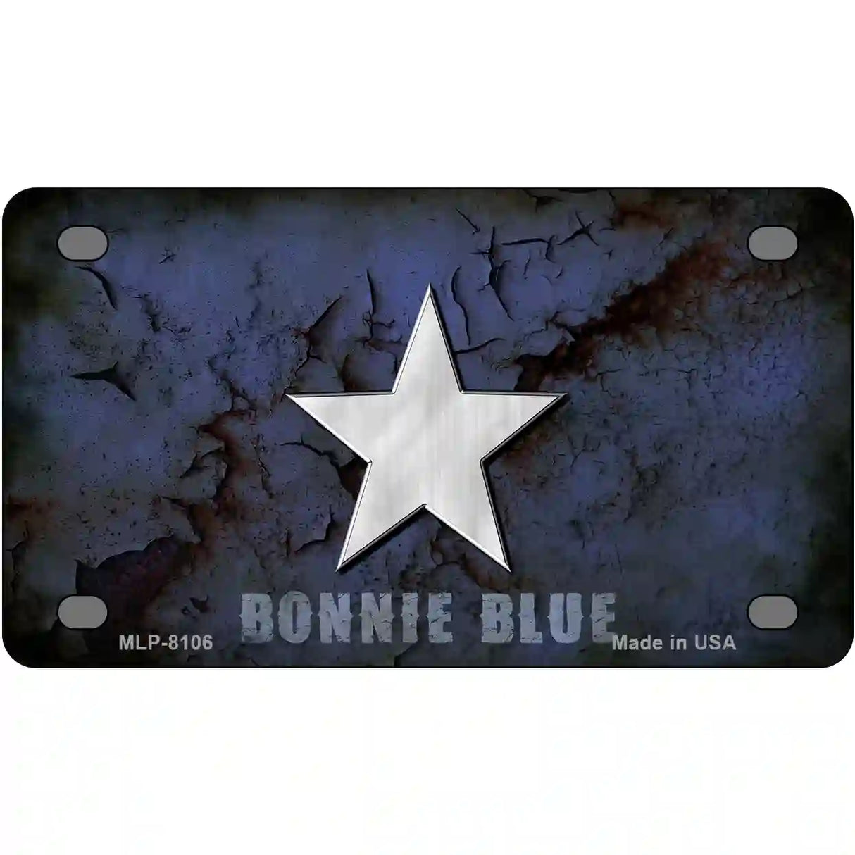 Bonnie Blue Star Novelty Metal License Plate 4" x 2.2" (MLP)