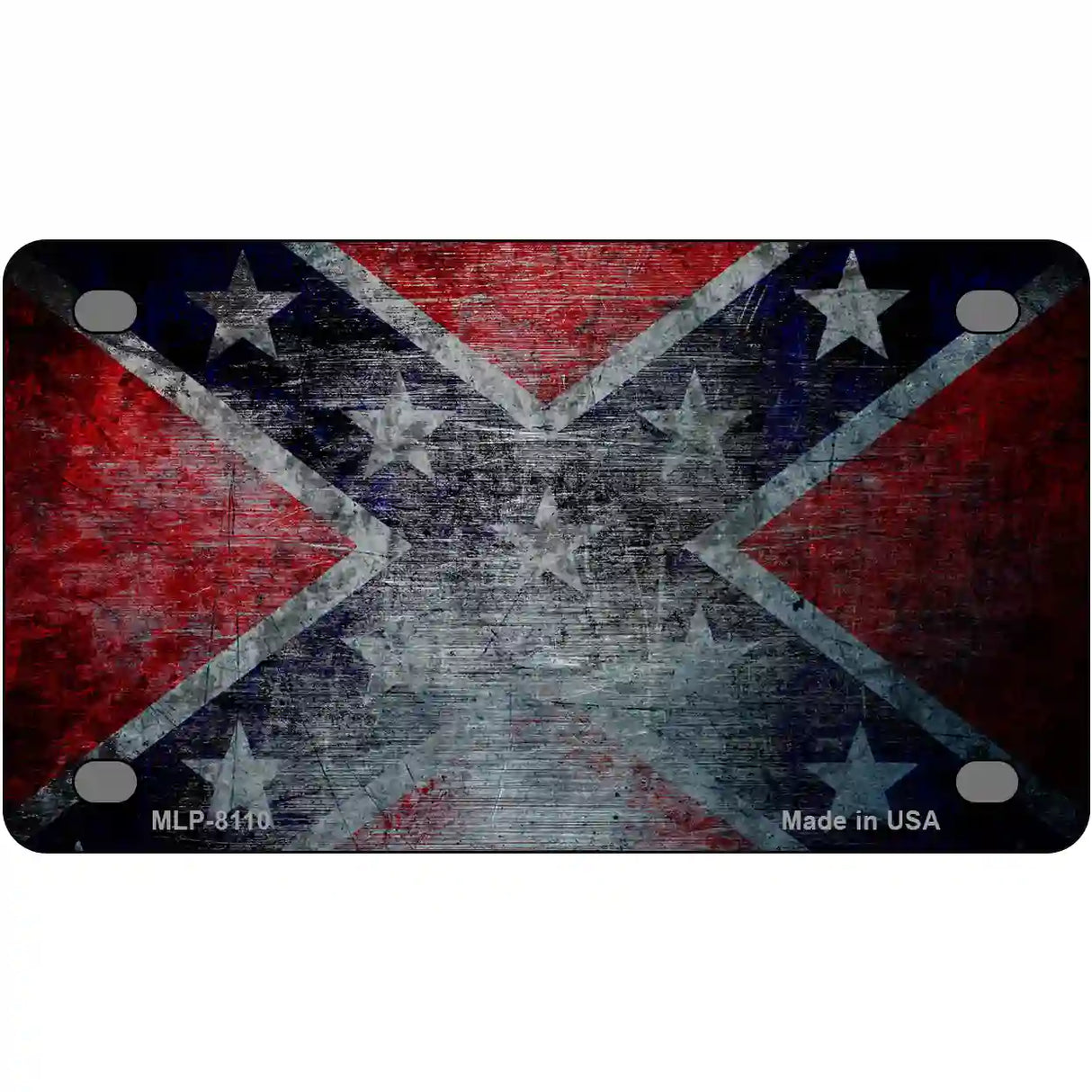 Confederate Flag Scratched Novelty Metal License Plate 4" x 2.2" (MLP)