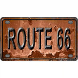 Route 66 Novelty Metal License Plate 4" x 2.2" (MLP)