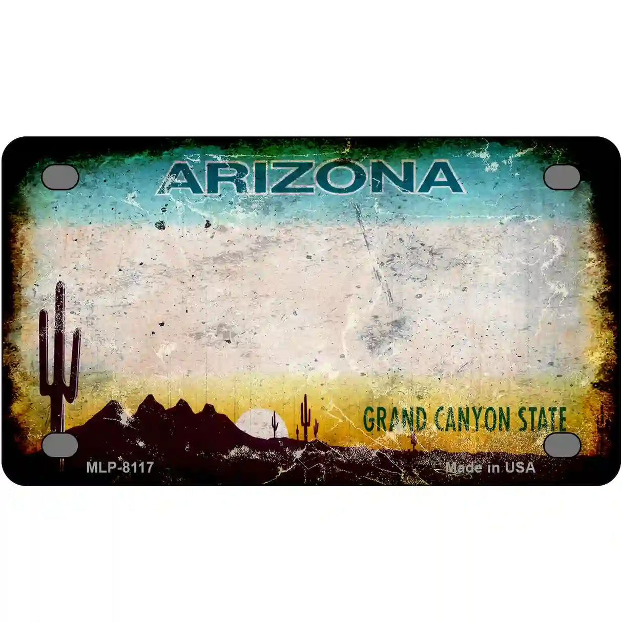 Arizona State Rusty Novelty Metal License Plate 4" x 2.2" (MLP)