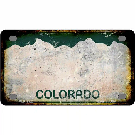 Colorado State Rusty Novelty Metal License Plate 4" x 2.2" (MLP)