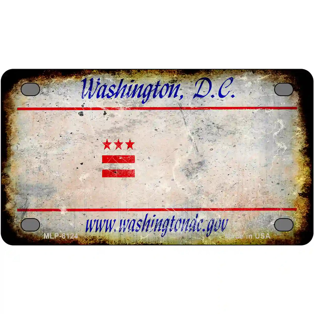 Washington State Rusty Novelty Metal License Plate 4" x 2.2" (MLP)