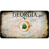 Georgia State Rusty Novelty Metal License Plate 4" x 2.2" (MLP)