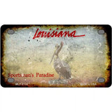 Louisiana State Rusty Novelty Metal License Plate 4" x 2.2" (MLP)