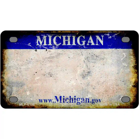 Michigan State Rusty Novelty Metal License Plate 4" x 2.2" (MLP)