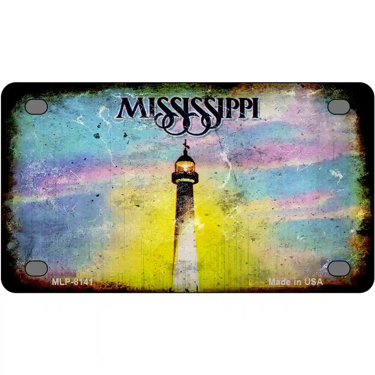 Mississippi State Rusty Novelty Metal License Plate 4" x 2.2" (MLP)